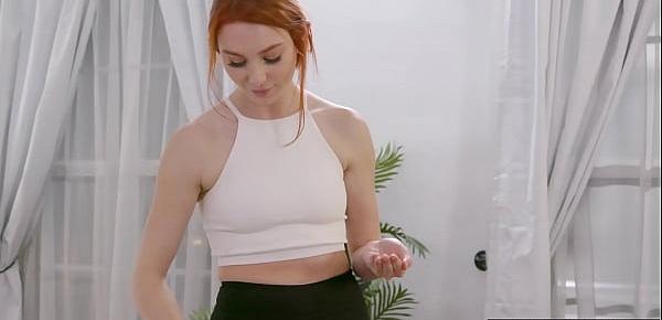  Redhead teen Lacy Lennon spread her legs for sexy MILF client Kristen Scott